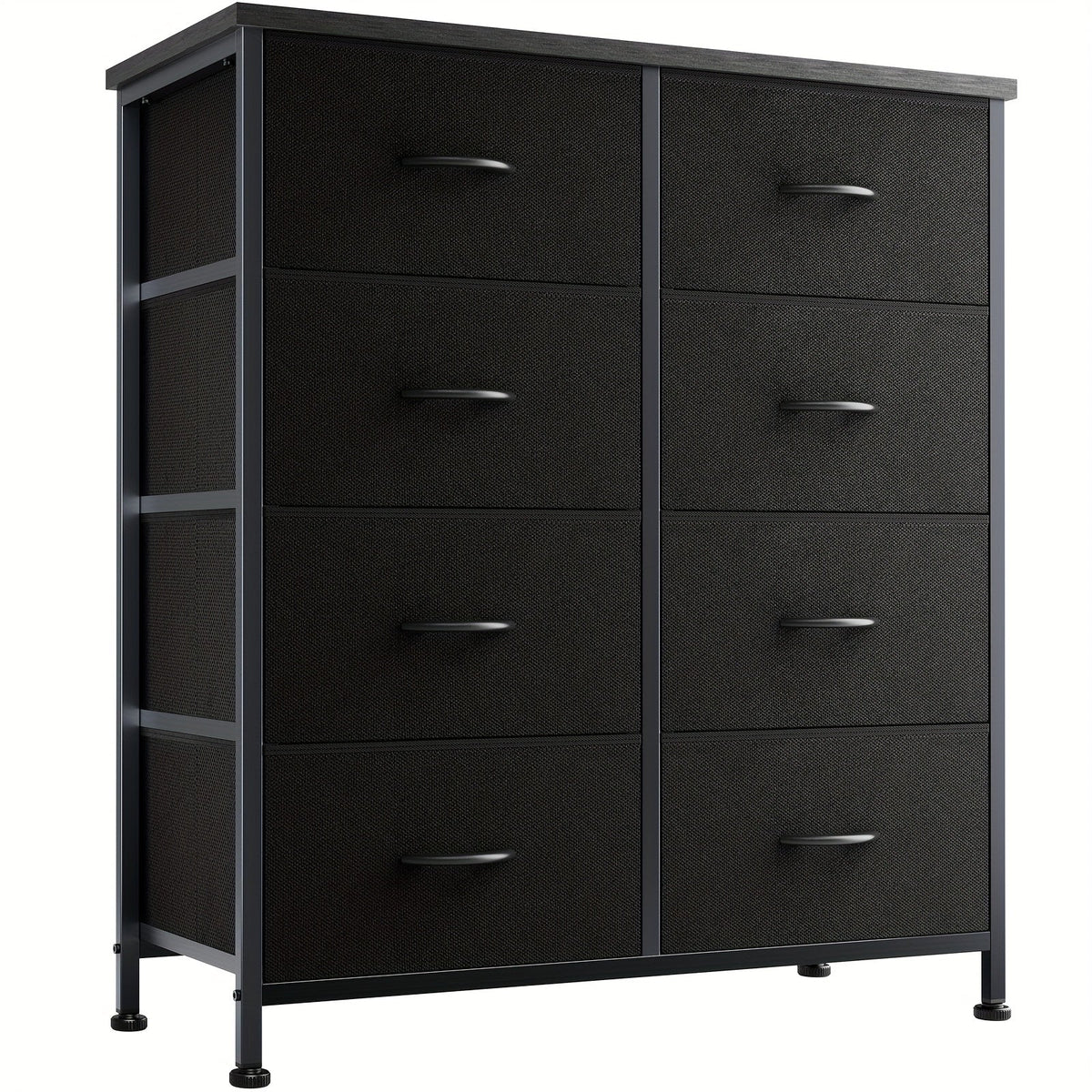 Drawer Cabinet with Metal Frame & Hardwood Top – Home Office Storage Organizer, 2 to 10 Drawers, Assembly Required – White, Grey, Black, Rustic Brown – Bedroom, Living Room & Office Filing Cabinet