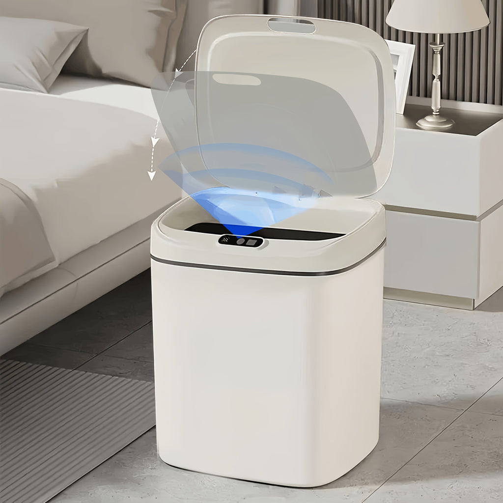 Touchless Smart Trash Can with Motion Sensor, 2.91 & 4.49 Gallon, Auto-Open Silent Close Lid, Battery Operated, Stainless Steel Look, for Kitchen, Bathroom, Office, Bedroom, RV & Home Use