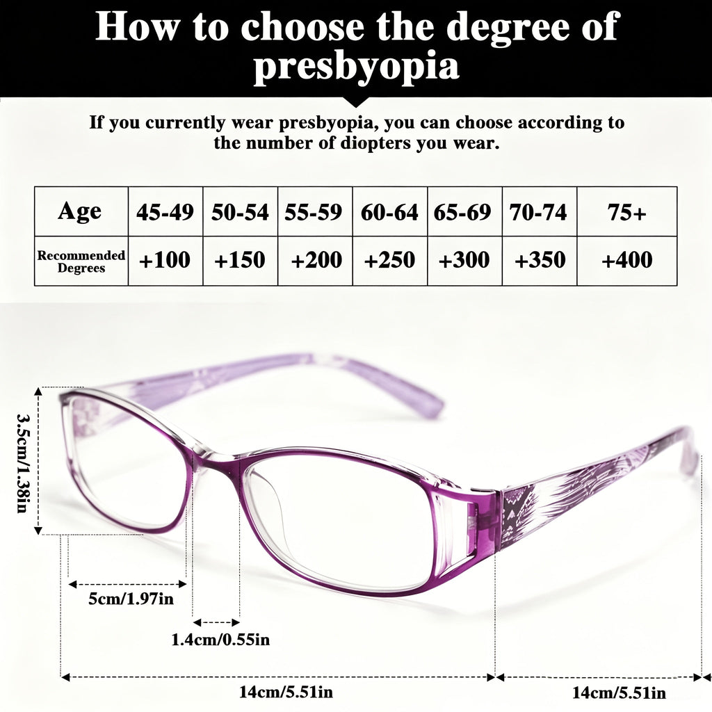 3-Pack Women's Reading Glasses Ultra-Light Flower Skeleton Frame – Stylish Ladies Presbyopia Readers Combo Set Strengths +1.00 to +4.00 Blue Purple Brown Black Gift for Women