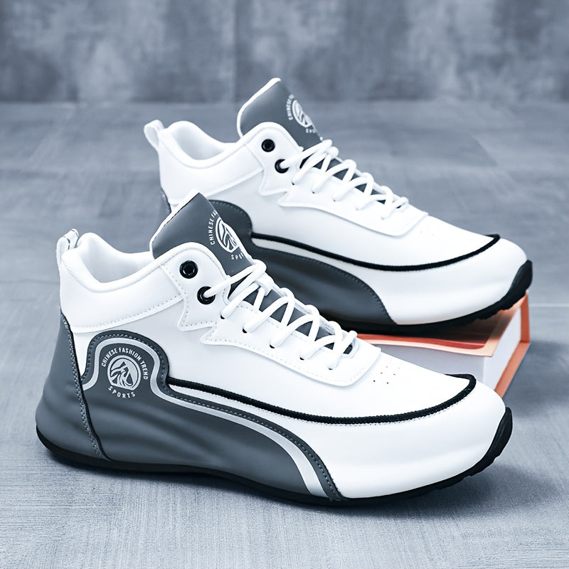 Arch Support Corrective Men's Running Shoes Anti-Slip – Lightweight Breathable Athletic Sneakers for Flat Feet, Walking Gym Tennis Casual Wear, White Blue & White Grey, Sizes US 7–12.5