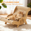 Elevated Cat Lounger Chair with Sisal Scratching Pad Cat Hammock Bed Beach Chair Style Indoor Nap Lounge Furniture Cozy Elevated Cat Bed