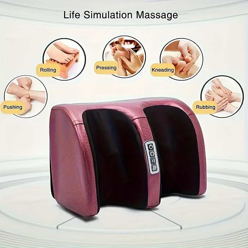 Foot Massager Machine with Heat for Circulation & Relaxation – Shiatsu Deep Kneading Air Compression Electric Foot Massager for Plantar Fasciitis Tired Feet, Father's Day Mother's Day Gift, Black & Red