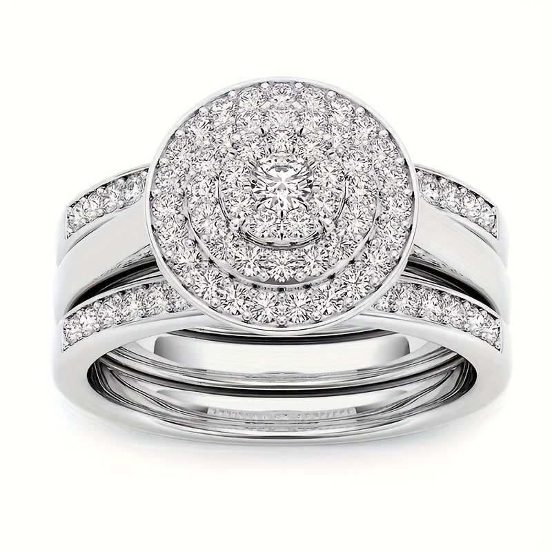 9 Piece Princess Cut Cubic Zirconia Bridal Wedding Ring Set for Women – Stackable Engagement Rings Classic Jewelry Gift for Girlfriend Wife Sizes 6-11