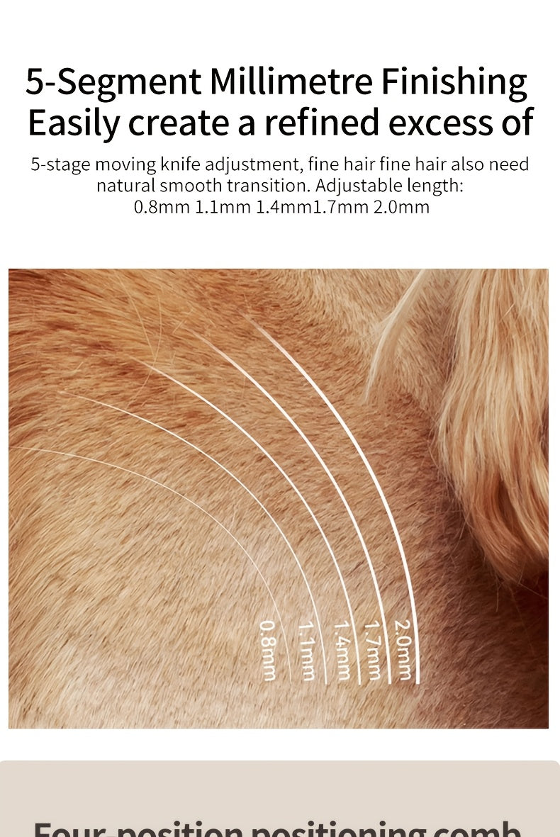 Dog Grooming Clippers Cordless Rechargeable LED Display - Professional Wireless Pet Hair Trimmer Detachable Blades 4 Comb Guides Low Noise 36V USB for Dogs Cats Small Animals