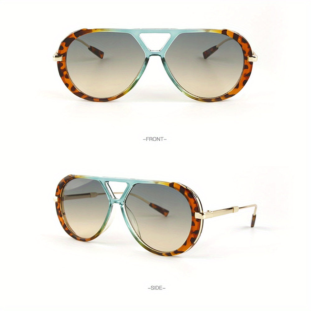 Round Double Bridge Colorful Sunglasses for Women – Retro Circle Frame UV Protection Shades for Summer Festivals Beach Vacation Trendy Eyewear Gift