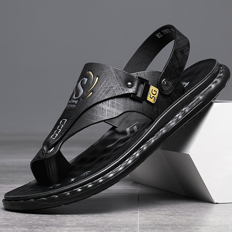 Arch Support Slip-On Men's Hiking Sandals Open Toe – Lightweight All-Season Sports Beach Walking Outdoor Shoes, Black Grey Brown, Wide Sizes US 7–13.5