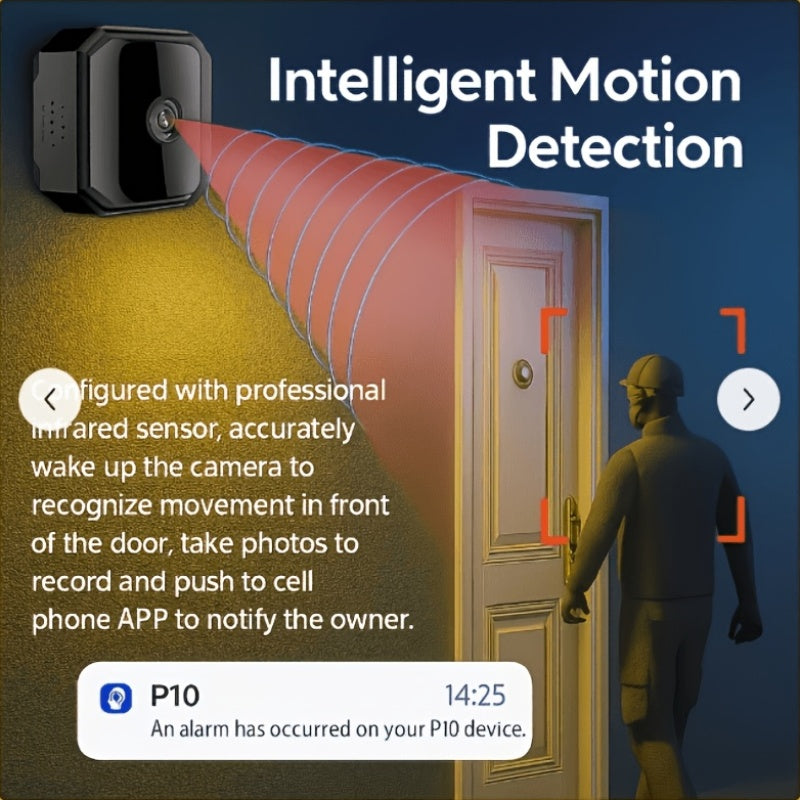 Wireless Security Camera with Built-In AP Hotspot No Internet Required Infrared Night Vision Two-Way Audio Motion Detection Real-Time Home Family Pet Monitoring Black White 1 2 3 4 Pack