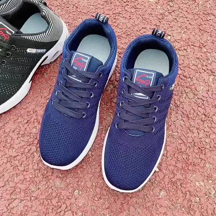 Air Cushion Slip-Resistant Men's Athletic Sneakers – Breathable Lace-Up Casual Sports Shoes for Gym Walking Running Urban Everyday Wear, Black & White or Black Blue, Sizes US 6.5–11.5