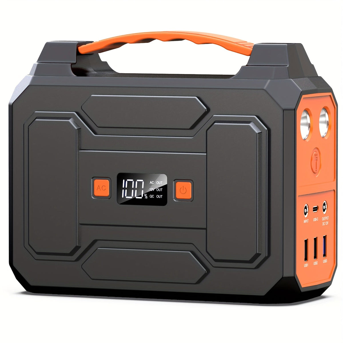 Portable Power Station 100W 300W Solar Generator AC Outlet USB QC3.0 Fast Charge DC Port LED Flashlight High Capacity Battery Pack for Camping Hiking CPAP Emergency Backup Power