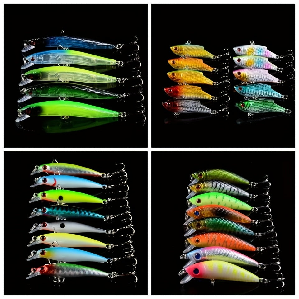 Fishing Lure Set 5pcs Bionic Minnow Hard Bait – Realistic Swimming Action Saltwater & Freshwater Artificial Lures for Bass Pike Trout Walleye, Random Mixed Colors, Angler Gift