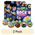 Glow in the Dark Rock Painting Kit for Kids Ages 6+ – Complete Arts & Crafts Set with 10 Rocks, 17 Paints, Gems, Brushes & Stickers | STEM Creative Art Toy Gift for Boys & Girls, Birthday & Easter