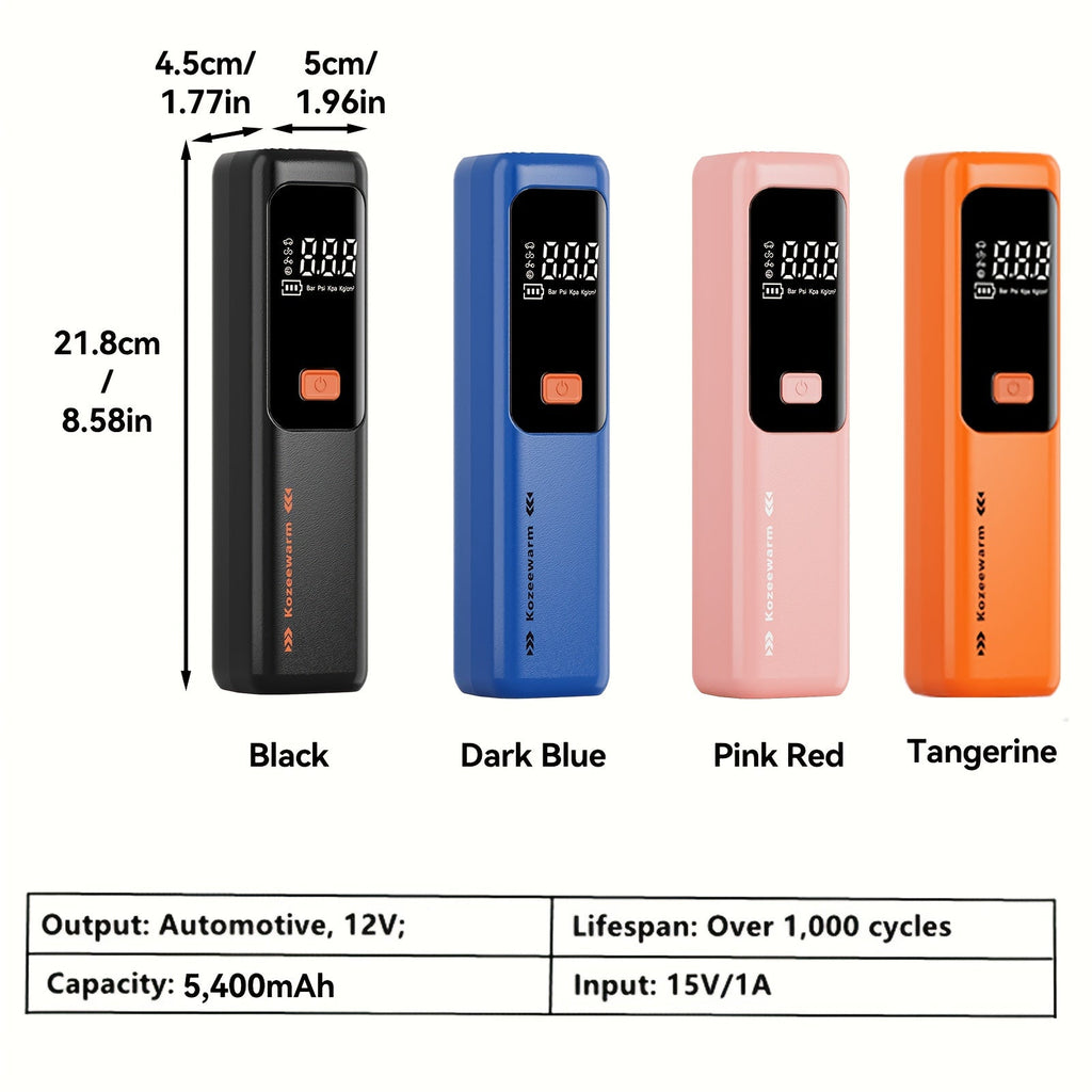 Cordless Tire Inflator Portable Air Compressor Digital Pressure Gauge USB Rechargeable 3X Fast Inflation for Car SUV Truck Bike Motorcycle Ball Sports Equipment Auto Air Pump 18650 Battery 5 Colors