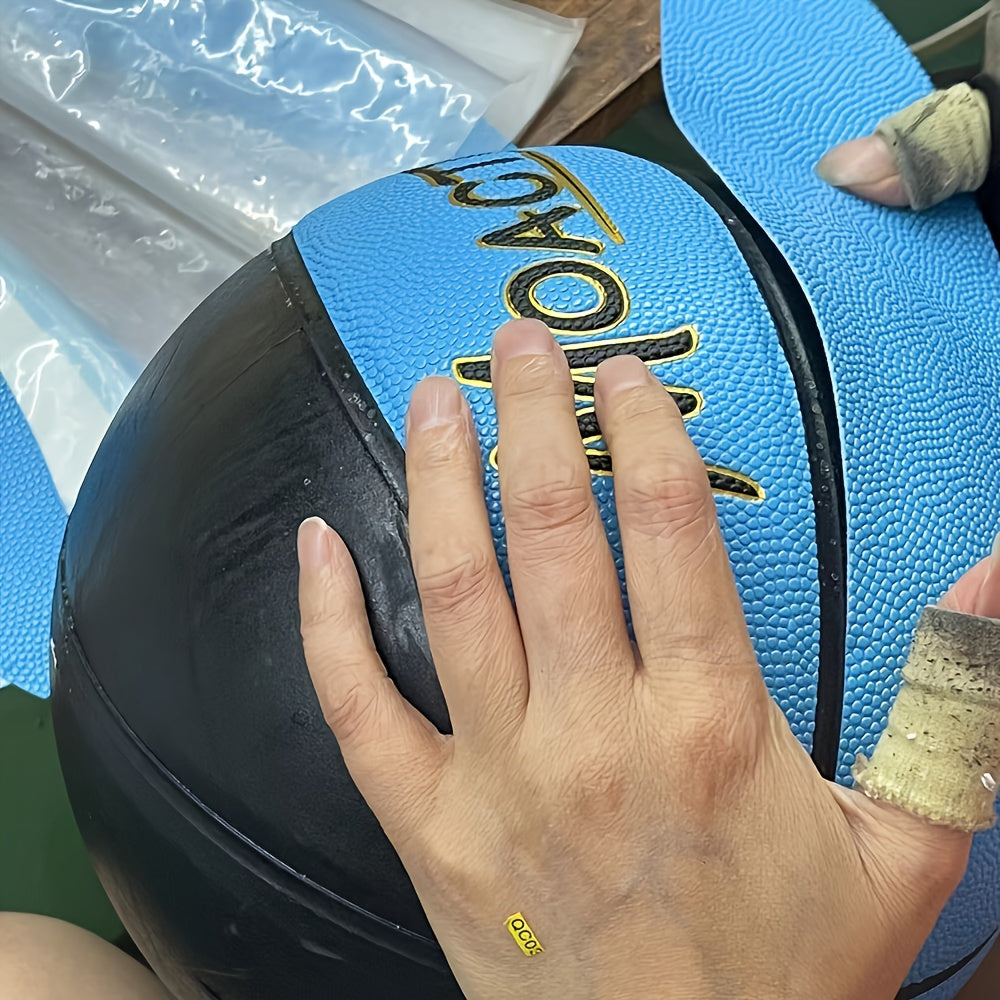 Personalized Engraved Basketball for Grandson & Son – Inspirational Motivational Size 7 PU Basketball with Air Pump, Heartfelt Birthday Christmas Anniversary Gift, Blue Red Gold Black