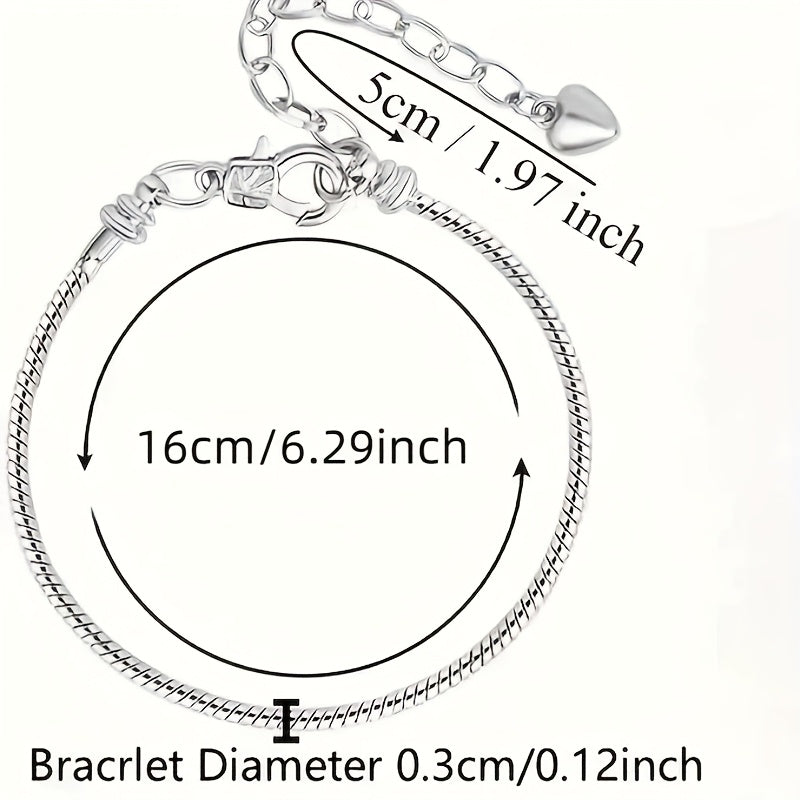 20-Piece Snake Chain Adjustable Bracelet Set 6.29 Inch Charm Bracelets with Lobster Clasp Extension Chain for Women DIY Jewelry Making Craft Supplies Beginner Gift