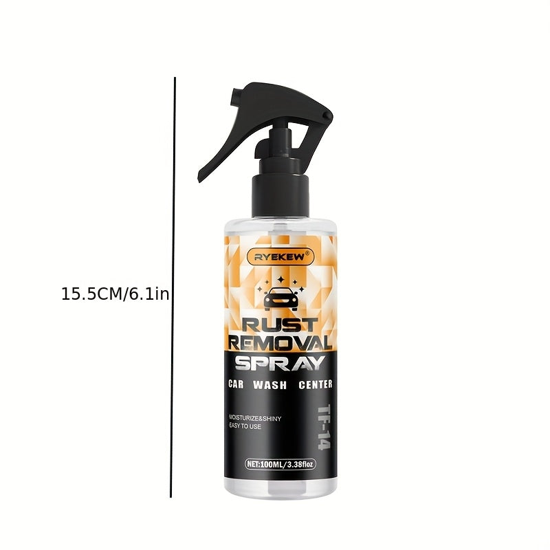 Fast-Acting Metal Rust Remover Spray 3.38oz – Dissolves Rust on Chrome, Iron, Alloy & Steel, No Residue, Safe for Plastic & Rubber, Automotive & Household Use