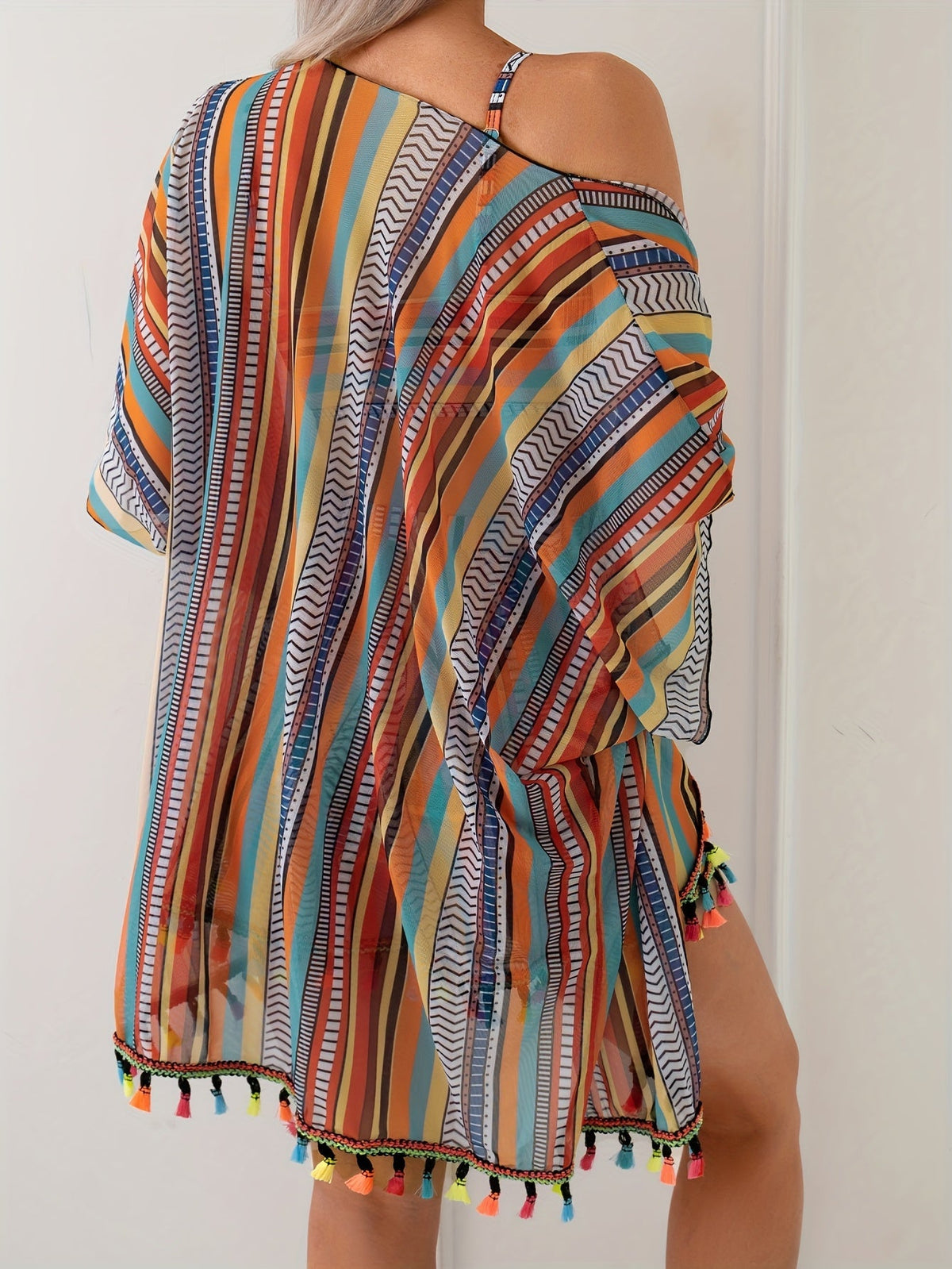 Women's 3-Piece Bikini Set Long Sleeve Cover-Up Sexy Print Stretchy Non-Transparent Polyester Beach Pool Resort Vacation Swimwear S M L XL Multicolor