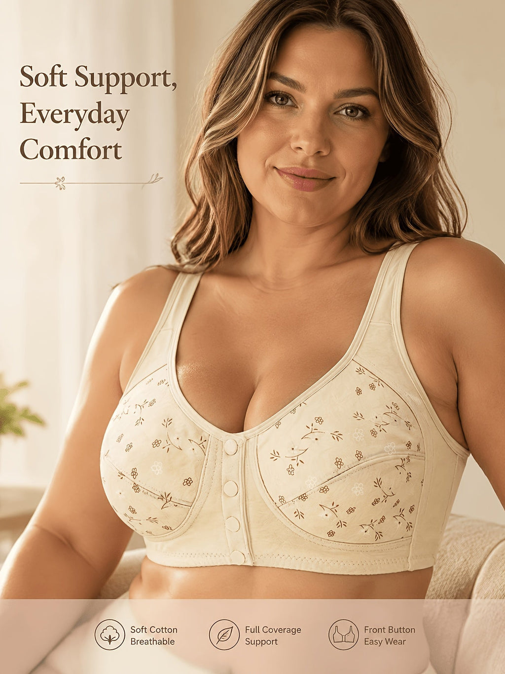 7 Pack Seamless Wireless Bra Set for Women – Soft Front Button Bralettes, No Underwire, Comfortable & Breathable for Daily Wear, Yoga, Travel & Festivals, Sizes S-XXL