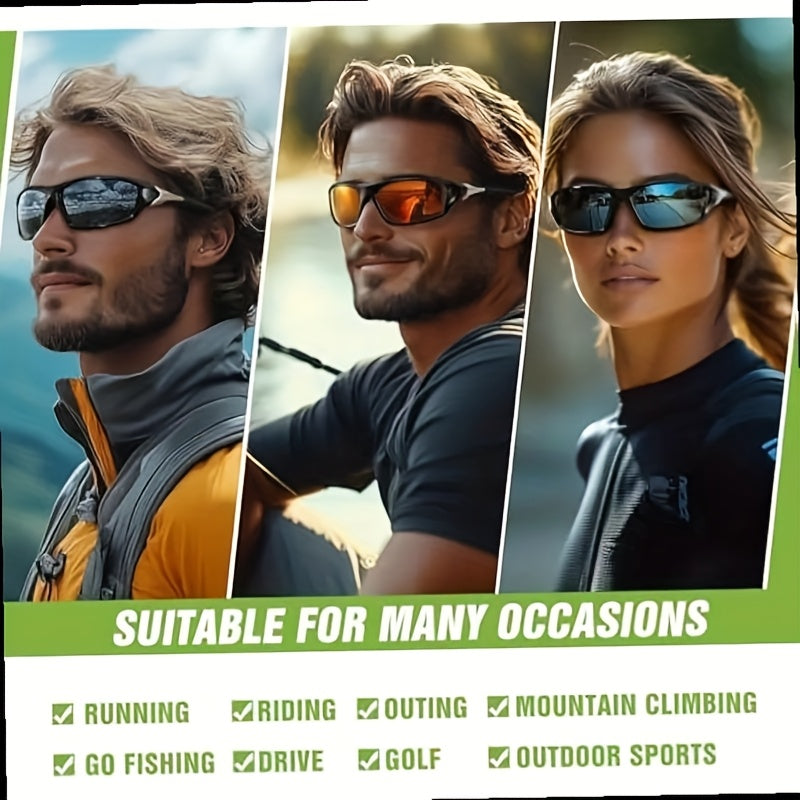 4 Pairs Polarized Sports Sunglasses UV400 Full Frame for Men & Women – Anti-Glare Fashion Eyewear for Cycling Running Fishing Rock Climbing Hiking Outdoor Travel, Polychrome Multicolor Set