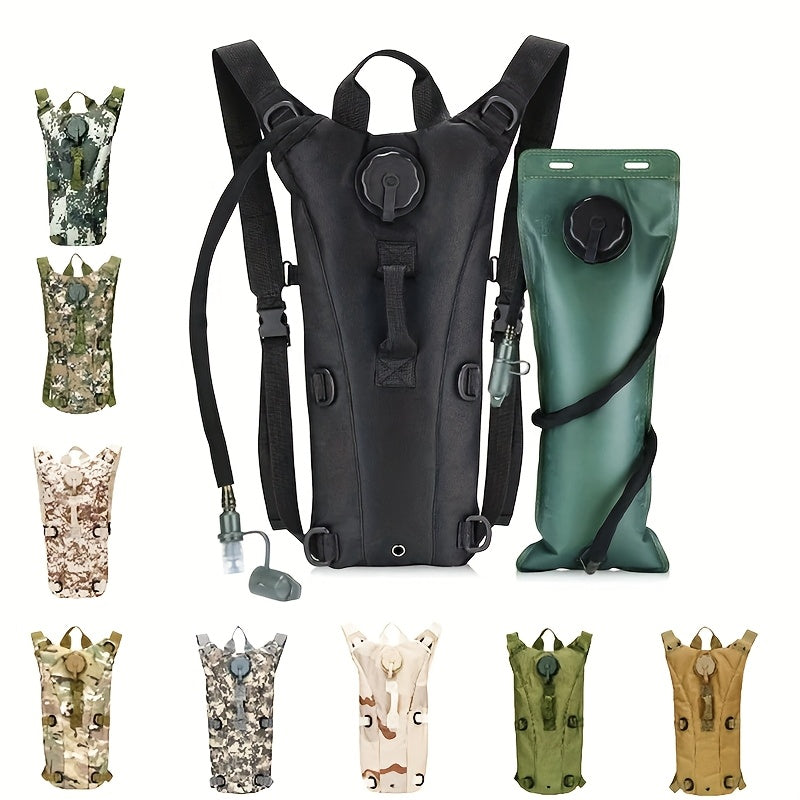 Hydration Backpack with 101oz Water Bladder Tactical Lightweight Hiking Pack Adjustable Straps Large Capacity for Hiking Biking Running Climbing Black Green