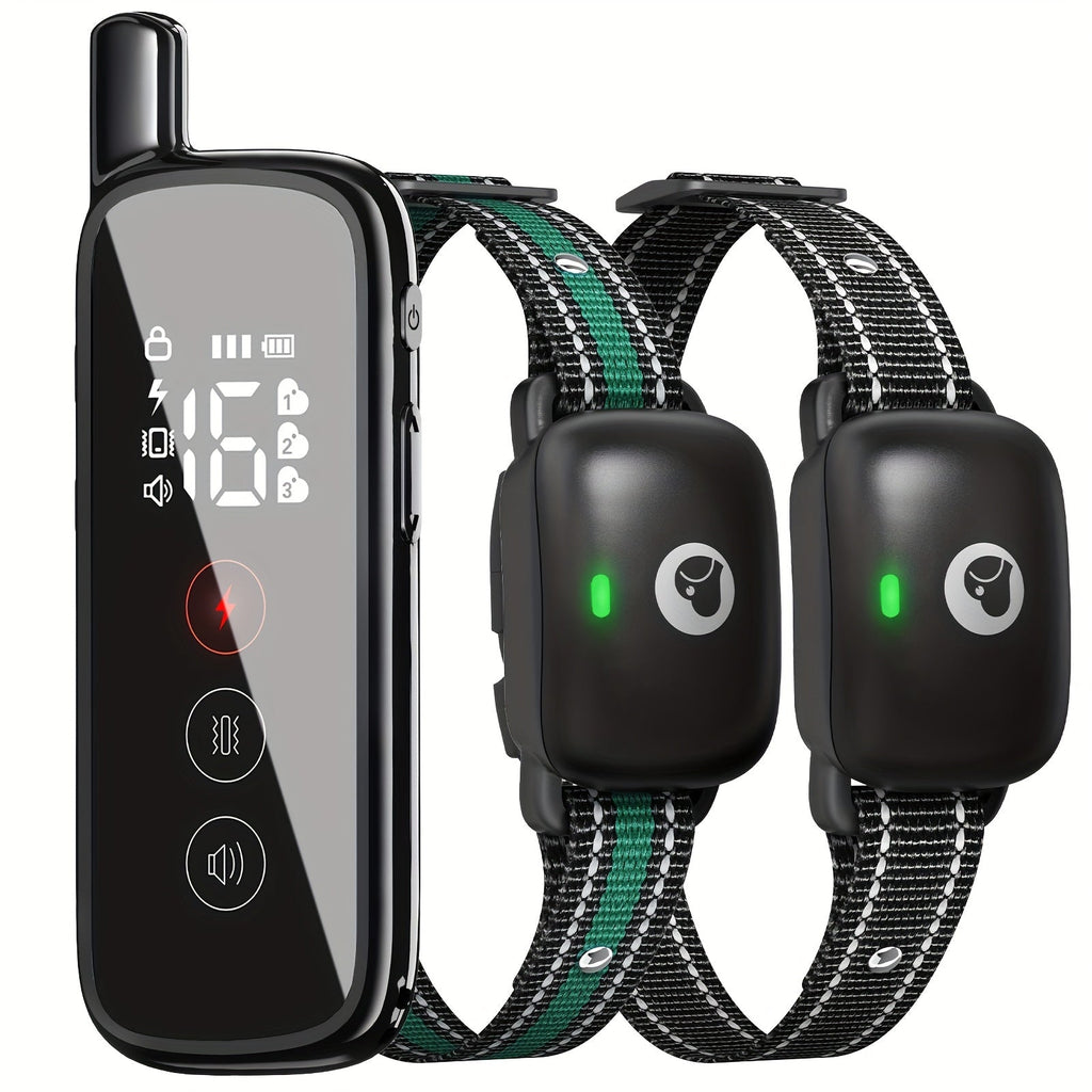Dog Training Collar with Remote – IP68 Waterproof Rechargeable E-Collar for Small Medium Large Dogs, 3 Safe Training Modes (Beep, Vibration, Shock), 1640ft Range, Black