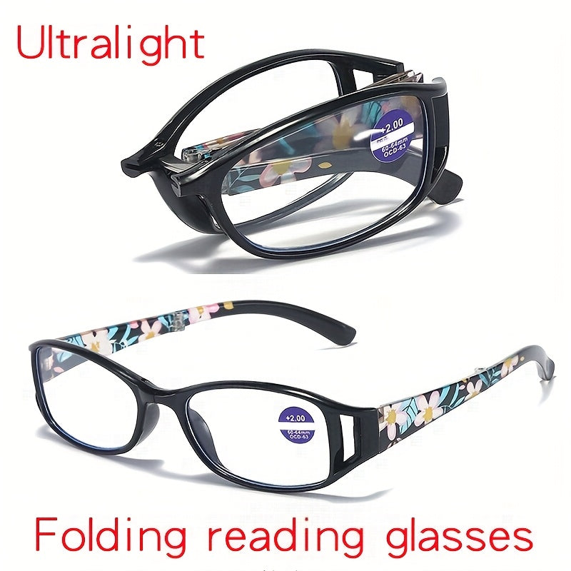 3-Pack Folding Reading Glasses Unisex – Mixed Colors Compact Portable Readers 1.0x to 4.0x Magnification, Elegant Business Style Gift for Men Women