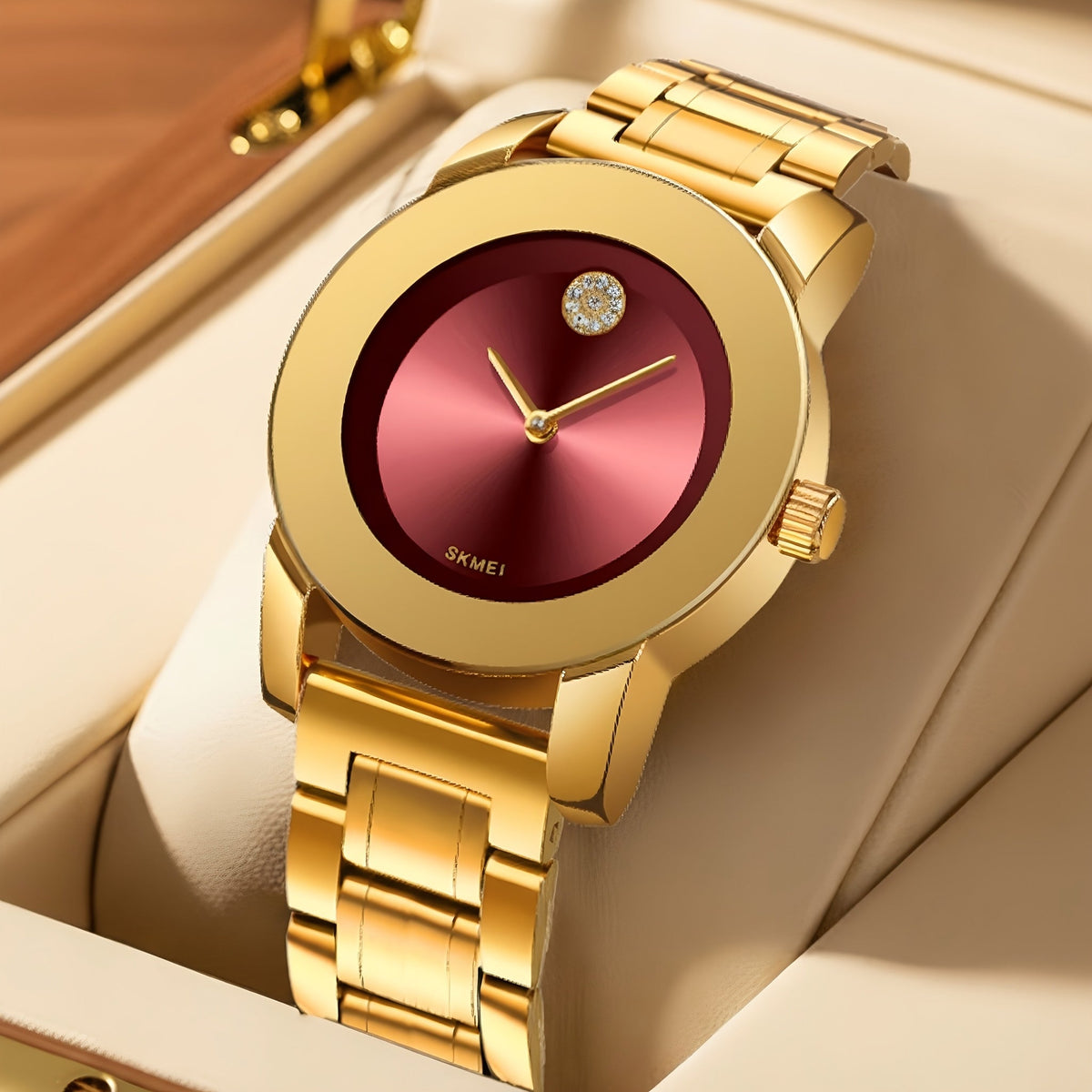 Women's Quartz Watch Round Dial Elegant Analog Wristwatch for Ladies – Party, Daily Wear & Birthday Gift, 6 Colors Available
