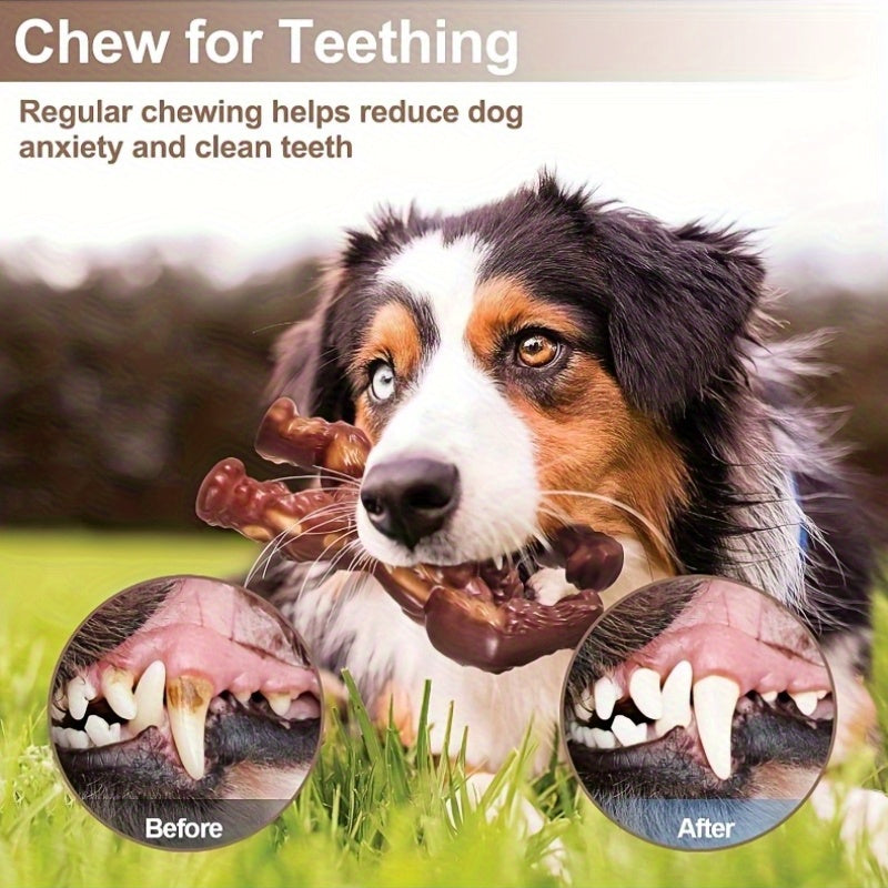 Durable Dog Chew Toy for Medium Large Dogs Unbreakable Beef Flavor Rubber Chew Stick Safe Teething Gum Health Training Toy for Aggressive Chewers by KYLINSURE Long-Lasting