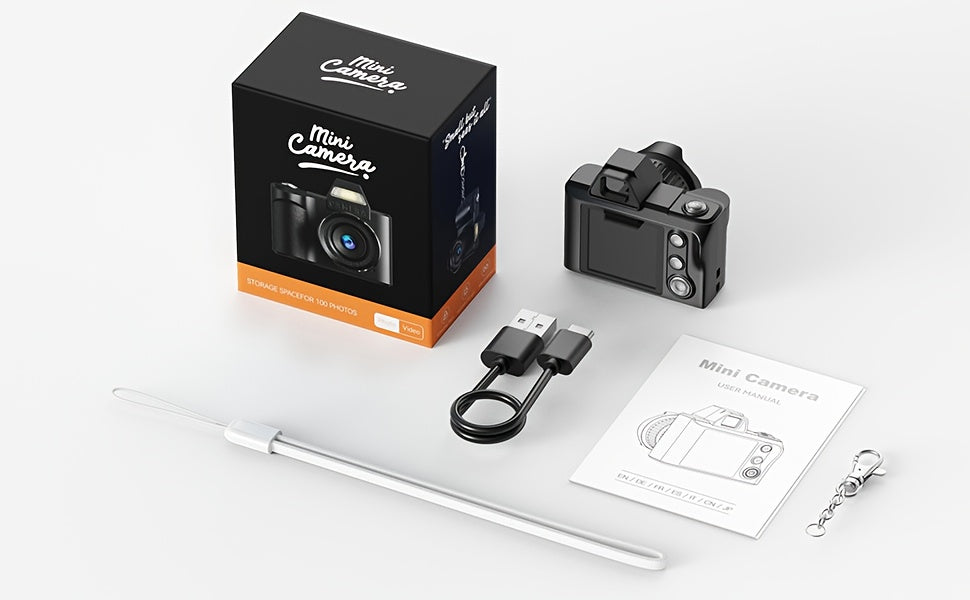 1080P Mini Keychain Camera 2MP with 64GB Memory Card – Compact Thumb-Sized Portable Camcorder, Micro Pocket Camera, Gift for Girlfriend, Boyfriend, Travelers & Teens