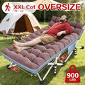XXL Folding Camping Cot with Mattress Pad 36"x80" Heavy Duty 700-900 Lbs Capacity - Oversize Portable Sleeping Cot with Carry Bag for Camping, Guest Bed, Travel & Outdoor Use