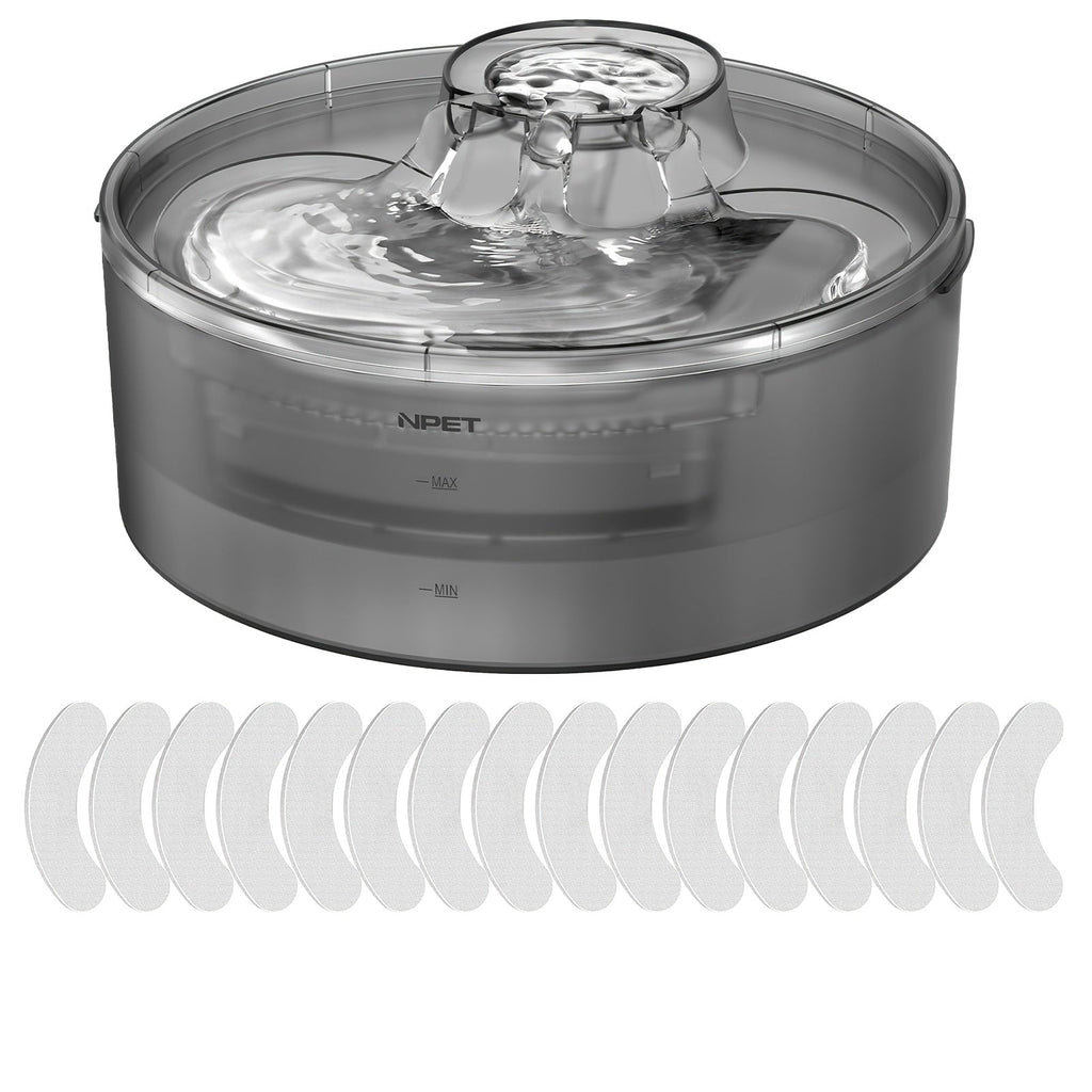 Automatic Pet Water Fountain 1.3 Gallon 5L Large Capacity Splatter Guard Cleaning Kit USB Low Voltage Multi-Filter Options for Dogs Cats Multiple Pets White