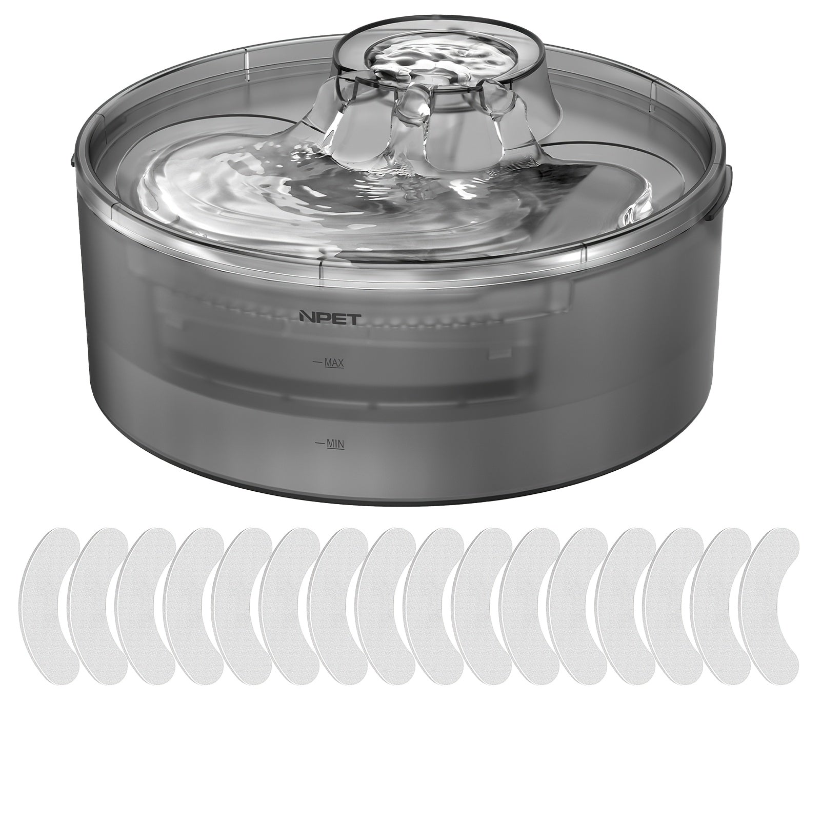 Automatic Pet Water Fountain 1.3 Gallon 5L Large Capacity Splatter Guard Cleaning Kit USB Low Voltage Multi-Filter Options for Dogs Cats Multiple Pets White