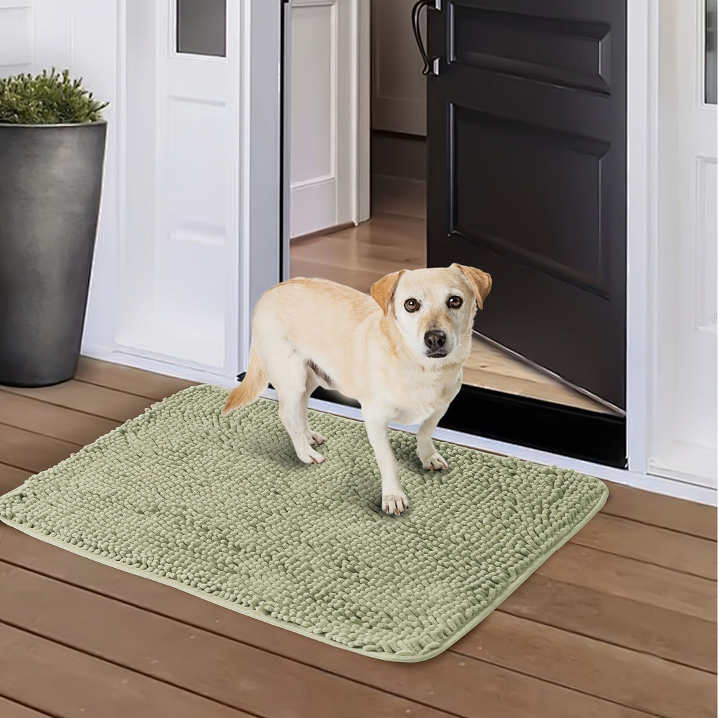 Dog Door Mat for Muddy Paws 2-Pack Absorbent Non-Slip Washable Microfiber Mud Mat Quick Dry Entry Indoor Floor Mat 24x17 32x20 Inch 3 Colors Camel Green Grey Machine Washable