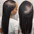 Box Braid HD Lace Front Wig for Black Women 36 Inch – Synthetic Full Lace Frontal, Natural Hairline, Everyday & Party Wear, Black