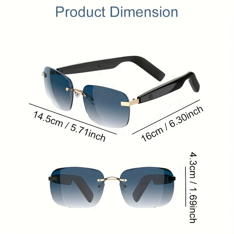Bluetooth Smart Glasses Touch Controls Open Ear Audio – Integrated Mic Hands-Free Calls & Music UV Protection Polarized Lens for Outdoor Sports, Driving & Everyday Wear