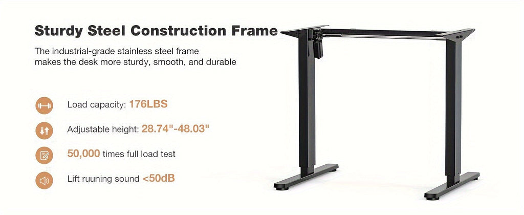 63 Inch Electric Standing Desk Height Adjustable Sit-Stand PC Workstation Wood Desktop Home Office Gaming Room Bedroom 3 Colors 3 Sizes
