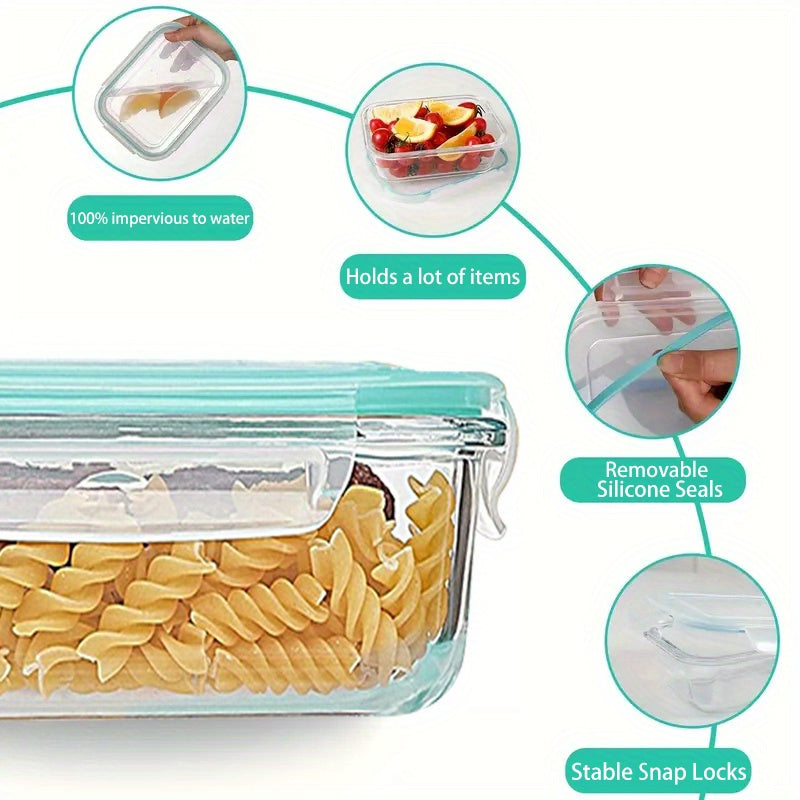 Borosilicate Glass Food Storage Containers 16-Piece Set 8 Sizes – Leak-Proof Lids, Oven Safe to 752°F, Microwave Dishwasher Freezer Safe, Stackable Meal Prep Containers for Leftovers & Lunch