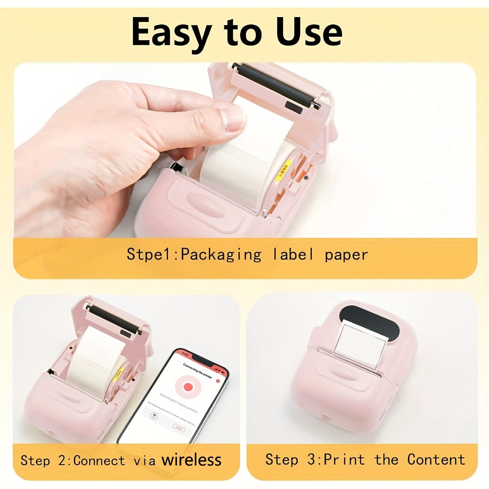 Marklife 2-Inch Portable Wireless Thermal Label Printer – Bluetooth Inkless Sticker Maker for iPhone & Android, Small Business Shipping Labels, Kitchen, Office & Home Organization, Includes 1 Roll White Labels
