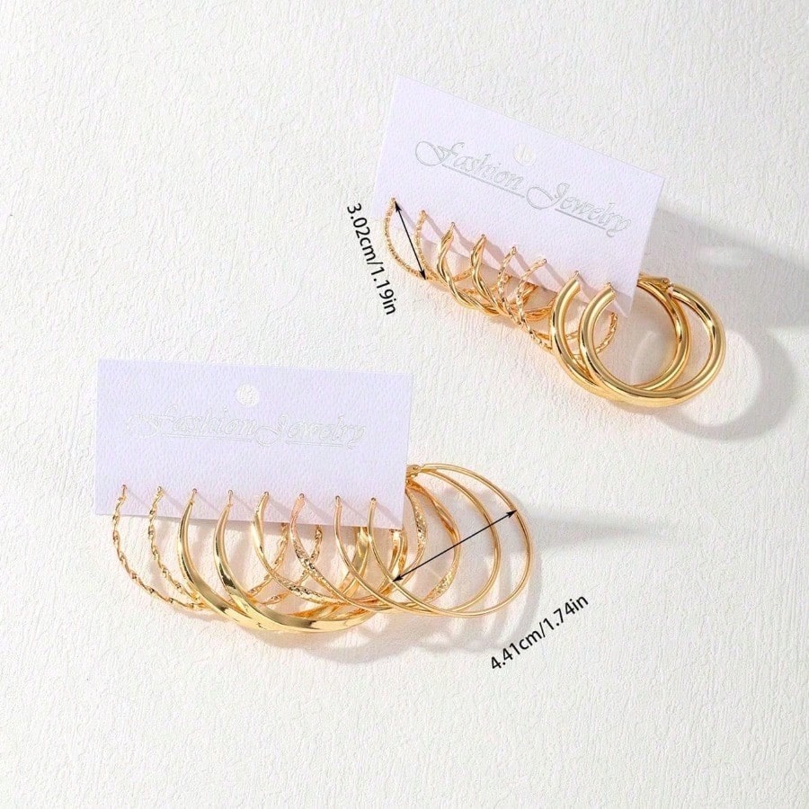 16Pcs Minimalist Metal Twist Earrings Set for Women – Hypoallergenic Gold Stud & Hoop Earring Gift Set for Daily Wear, Parties & Special Occasions