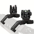 45 Degree Offset Flip Up Iron Sights for AR15 – Fiber Optic Red Green Dots, Tool-Free Adjustable, 20mm Rail Mount, Rapid Transition Backup Canted Sights for Rifle Shooting Outdoors