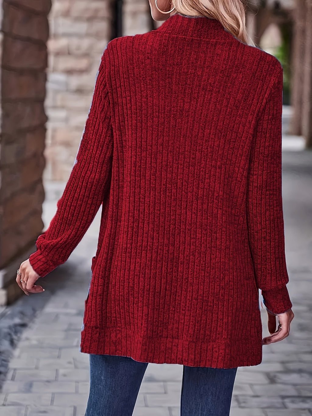 Loose Casual Long Sleeve Blouse Women Solid Color Pocket Splicing Relaxed Fit Top 10 Colors S-XXL Spring Fall Everyday