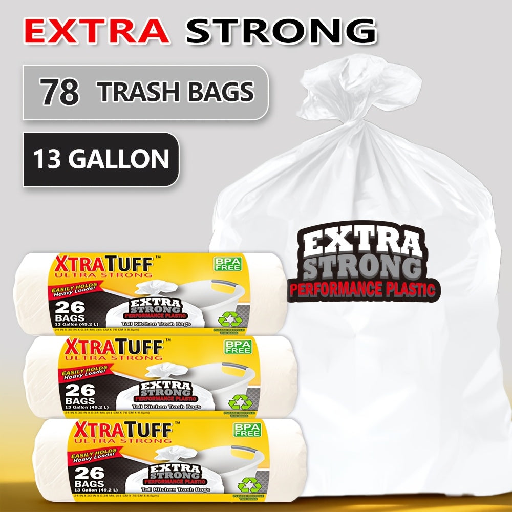 13 Gallon Drawstring Kitchen Trash Bags Odor Eliminator Lemon Mint Scent Puncture Tear Resistant Disposable Garbage Bags 78-Count 150-Count Box Value Pack