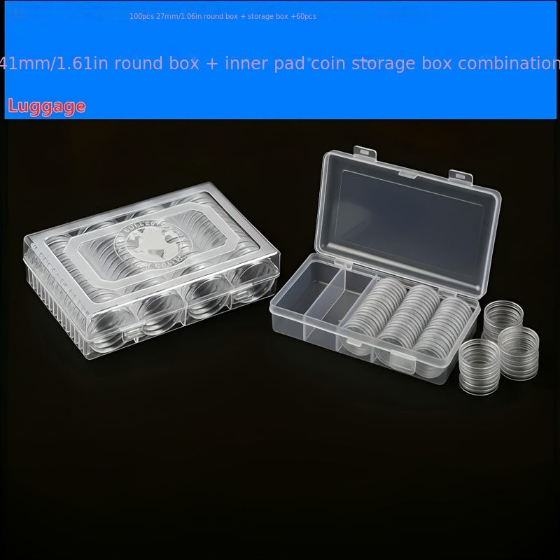 Clear Coin Capsules Transparent Storage Boxes with Secure Snap Lid 100 300 Pack Bulk Coin Holder Organizer for Coins Tokens Medals Gemstones Small Collectibles Hobby Items
