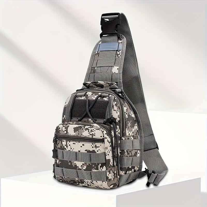 Tactical Sling Backpack Lightweight Crossbody Daypack – Military Camo Shoulder Bag for Cycling Hiking Travel Daily Use, Multiple Colors with Flag Patch Option, Men Women EDC Bag