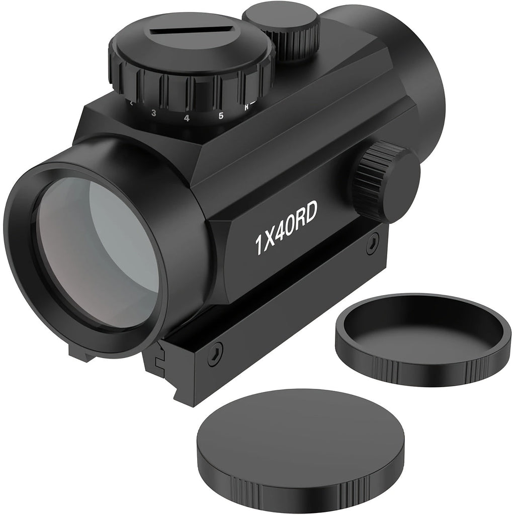 Tactical Red Green Dot Rifle Scope 1x40mm Reflex Sight – Aluminum Alloy Reflector Optic, Fits 20mm Picatinny Weaver Rail & 11mm Dovetail Rail – for Hunting, Shooting & Tactical Use