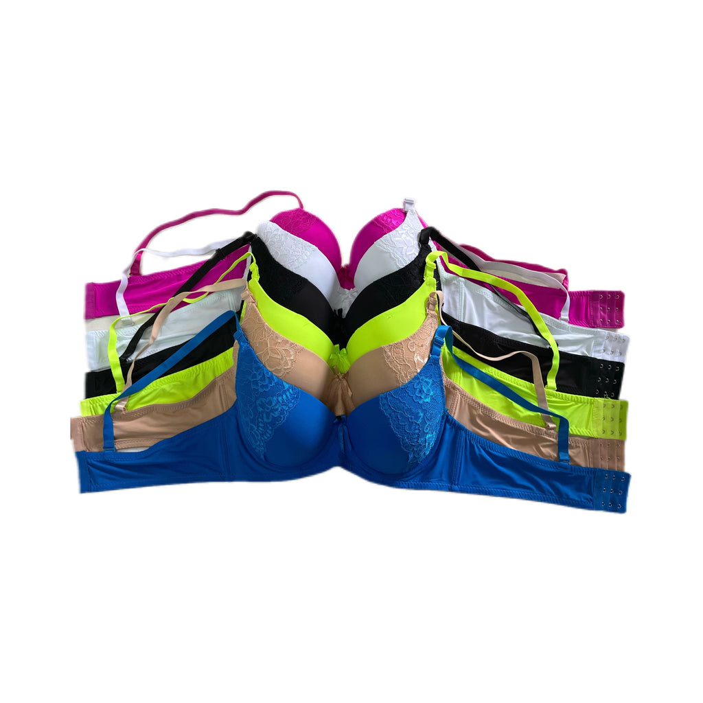Women's T-Shirt Bras 6-Pack Multicolor Wireless Seamless Everyday Comfort Bra B C D DD Cup Sizes 30A to 42DD