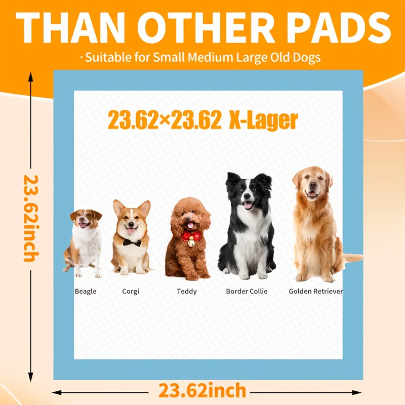 Extra Large Dog Pee Pads 24x24 Inch Super Absorbent Leak-Proof Disposable Puppy Potty Training Pads Odor Control Indoor Outdoor 50-Pack 200-Pack Senior Dogs Large Breeds