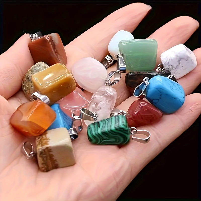 30 Pcs Natural Agate Stone Pendants for Jewelry Making – Irregular Boho Style, Mixed Colors, DIY Necklace & Bracelet Charms – Perfect for Crafters & Gift Giving