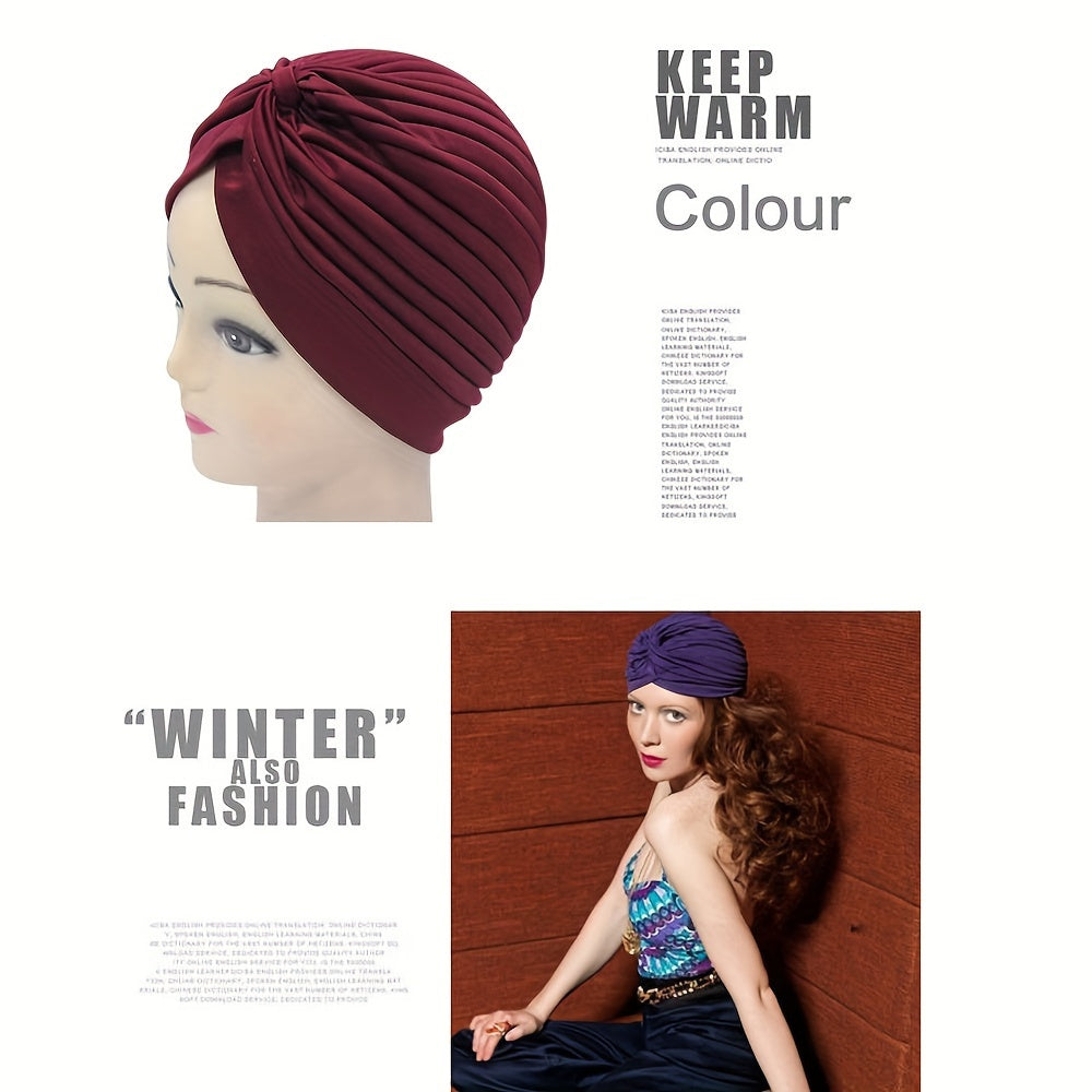 15-Pack Bohemian Turban Head Wraps Women – Pre-Tied Pleated Multicolor Twisted Hair Wraps Breathable Ultra-Soft Headbands Chemo Hair Loss Everyday Style