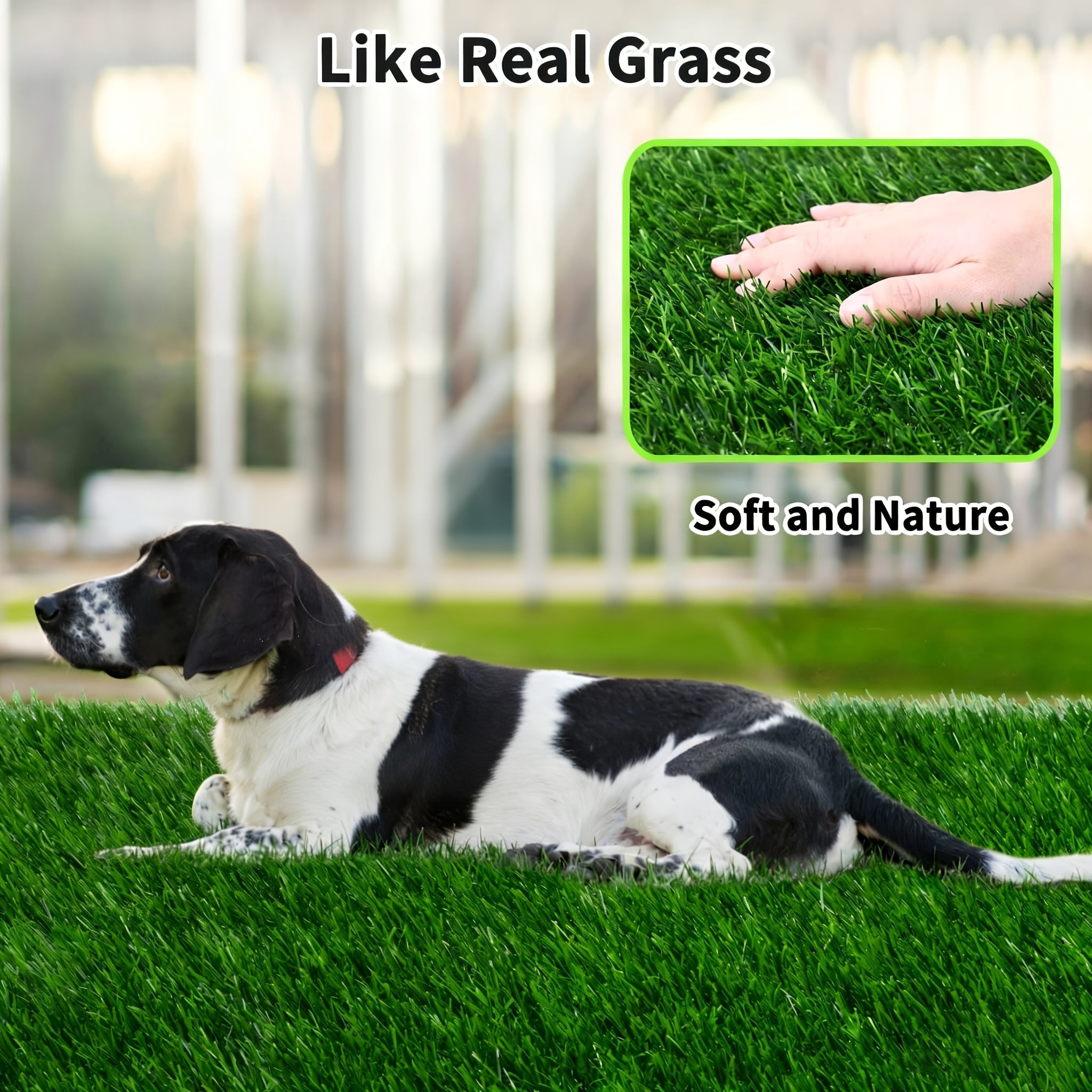 2-Pack Washable Dog Potty Training Mat Reusable Artificial Grass Pad Odor Control for Puppies Adult Dogs Indoor Outdoor Balcony Patio Housebreaking Travel Pet Waste Solution