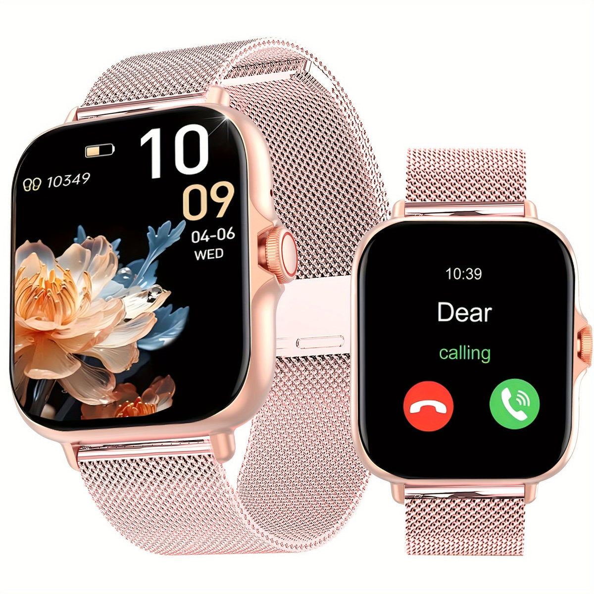 Smart Watch 1.91 Inch AMOLED HD Touchscreen Voice Calling Music Playback Voice Assistant Multiple Sports Modes Compatible with iPhone Android Fitness Tracker Black Pink Yellow Silver